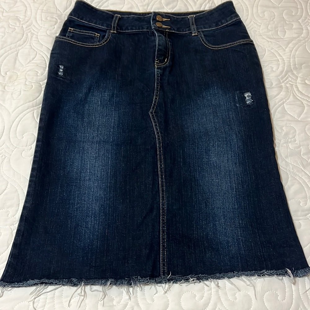 Style J, size 10, midi jean skirt
